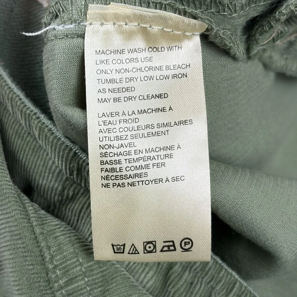 We The Free People Pants Women's 28 Green‎ Pinwale Corduroy Bootcut Pull On Boho